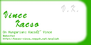 vince kacso business card